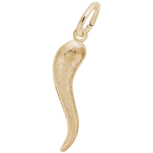 Textured Italian Horn Charm for Good Luck in Gaming & Life 3726