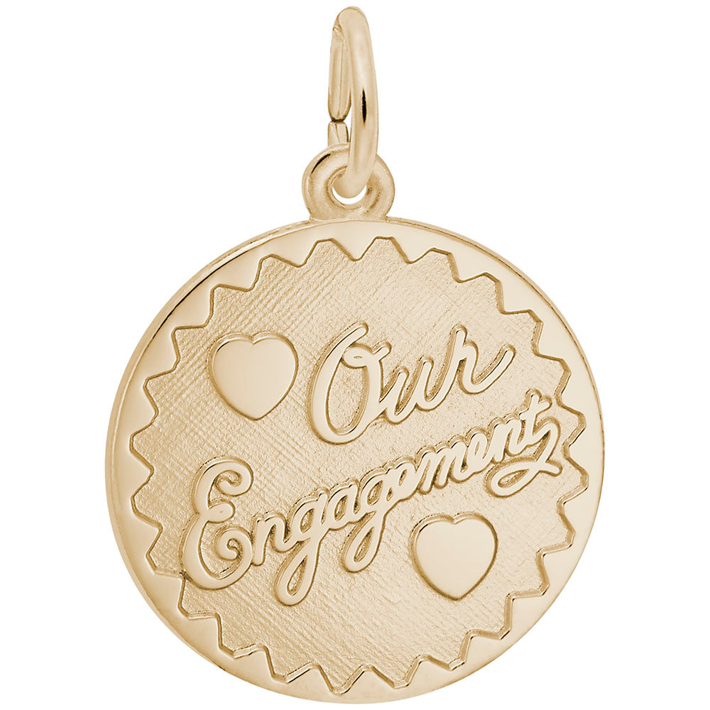 Personalized Engravable Engagement Disc Charm for Couples 3782