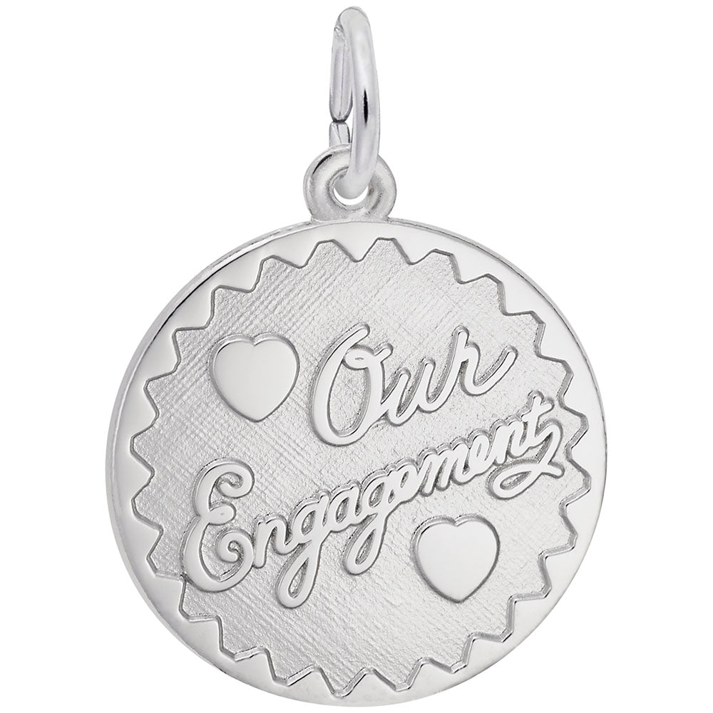 Personalized Engravable Engagement Disc Charm for Couples 3782