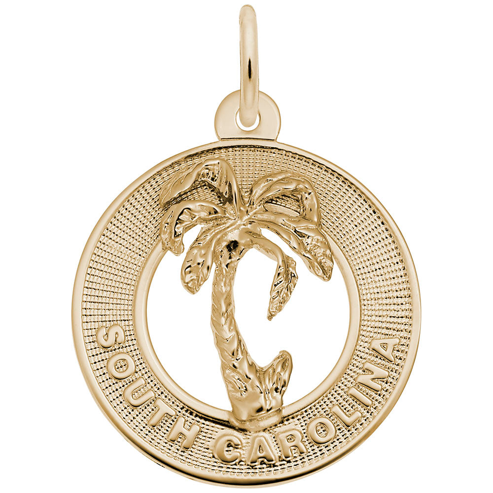 South Carolina Palm Tree Ring Charm - Nautical Jewelry Accessory 3789