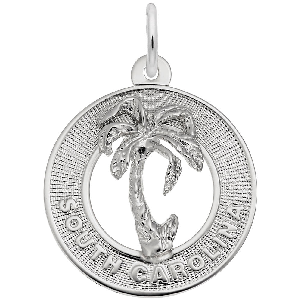 South Carolina Palm Tree Ring Charm - Nautical Jewelry Accessory 3789