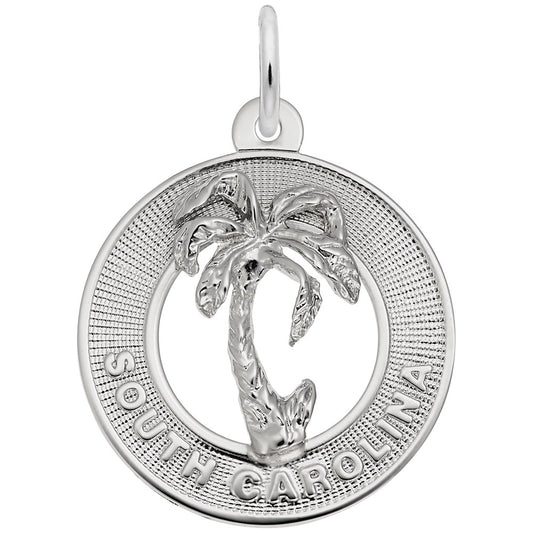 South Carolina Palm Tree Ring Charm - Nautical Jewelry Accessory 3789