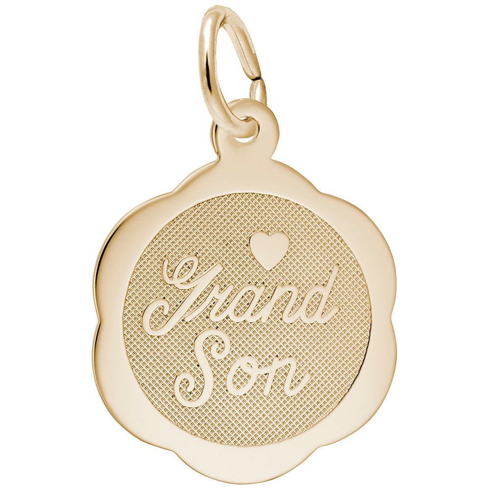 Personalized Grandson Disc Charm - Family Friendship Keepsake 3797