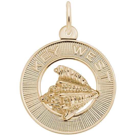 Key West Conch Shell Ring Charm - Florida Travel Souvenir Jewelry 3804
