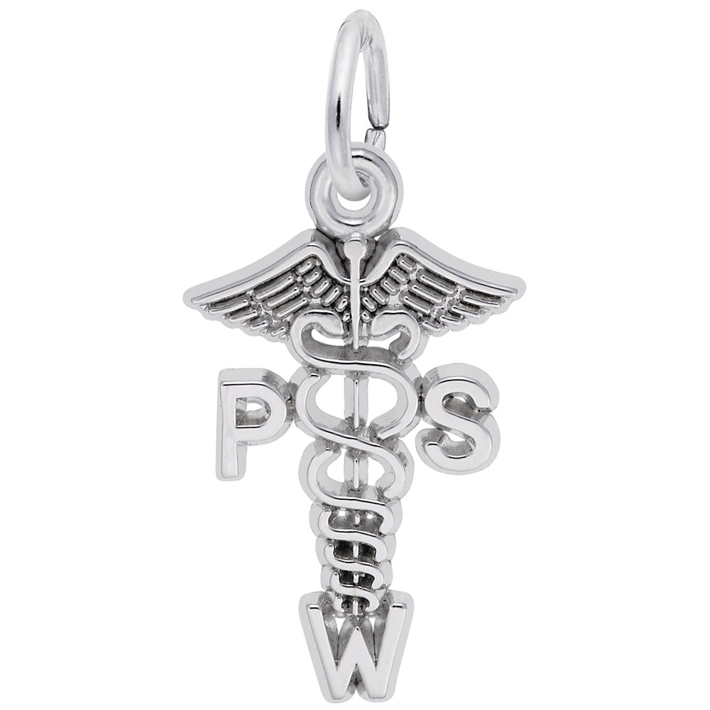 Psychiatric Social Worker Caduceus Charm for Medical Professionals 3857