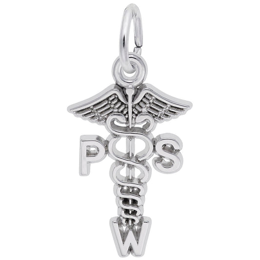 Psychiatric Social Worker Caduceus Charm for Medical Professionals 3857