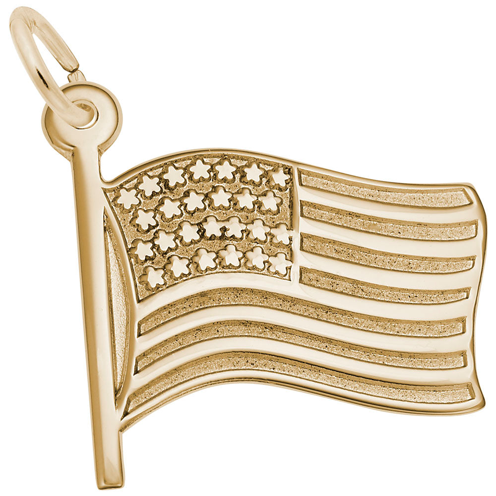 Waving American Flag Charm for Travel Lovers - Washington D.C. 3861