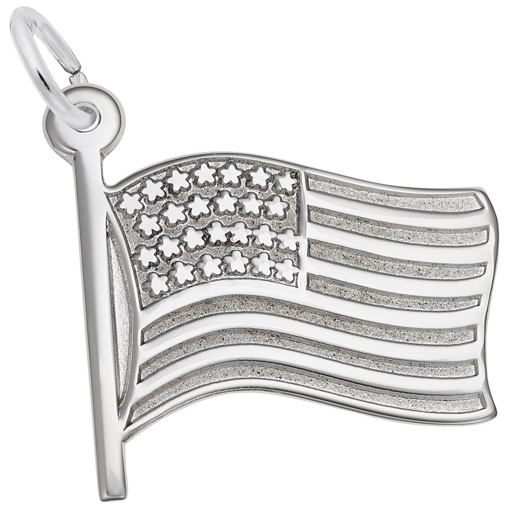 Waving American Flag Charm for Travel Lovers - Washington D.C. 3861