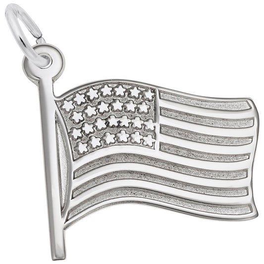 Waving American Flag Charm for Travel Lovers - Washington D.C. 3861