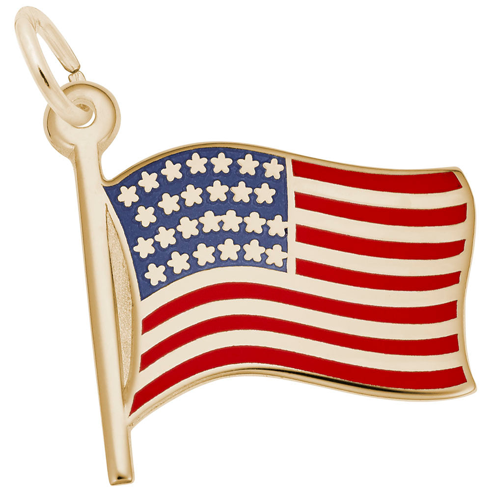 Painted American Flag Charm for Washington D.C. Travel Souvenirs 3863