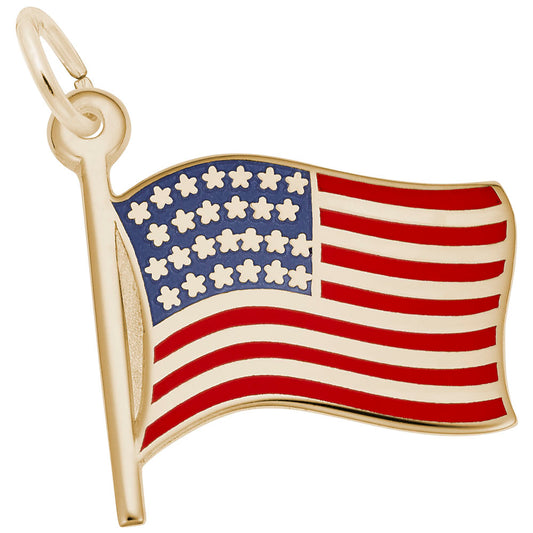 Painted American Flag Charm for Washington D.C. Travel Souvenirs 3863