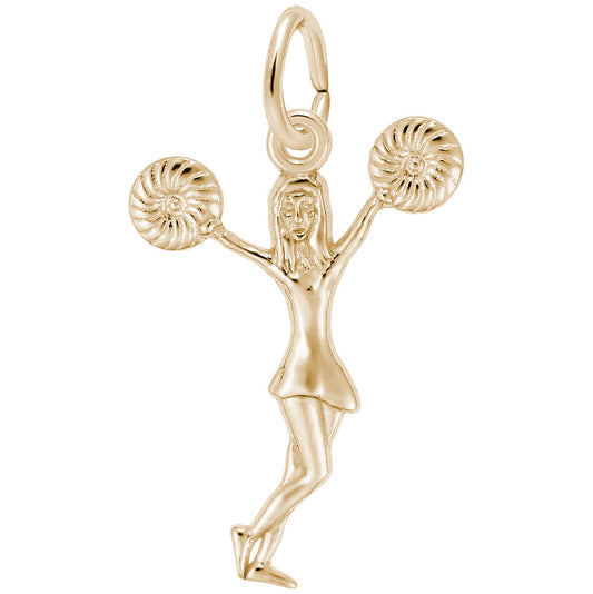 Cheerleader with Pom Poms Charm - Perfect for Dance Enthusiasts 3867