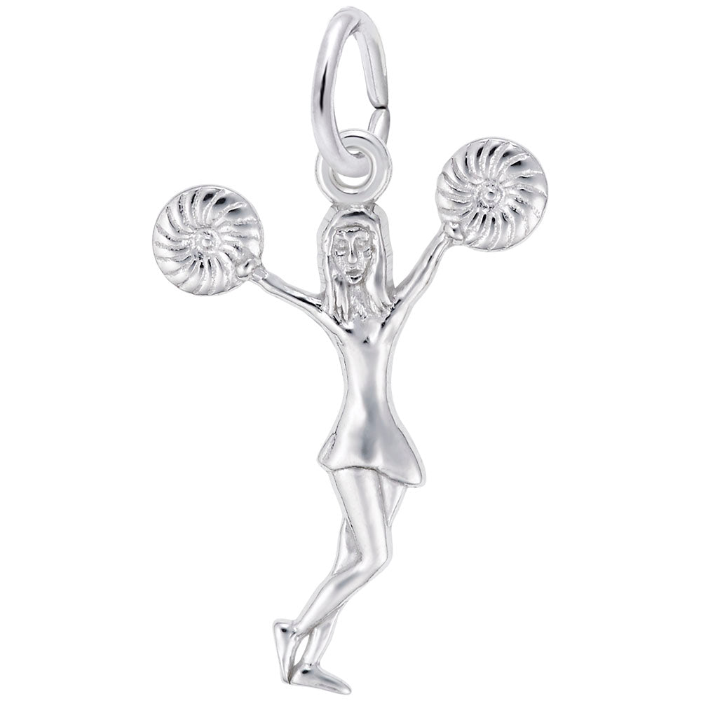 Cheerleader with Pom Poms Charm - Perfect for Dance Enthusiasts 3867
