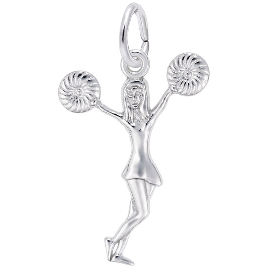 Cheerleader with Pom Poms Charm - Perfect for Dance Enthusiasts 3867