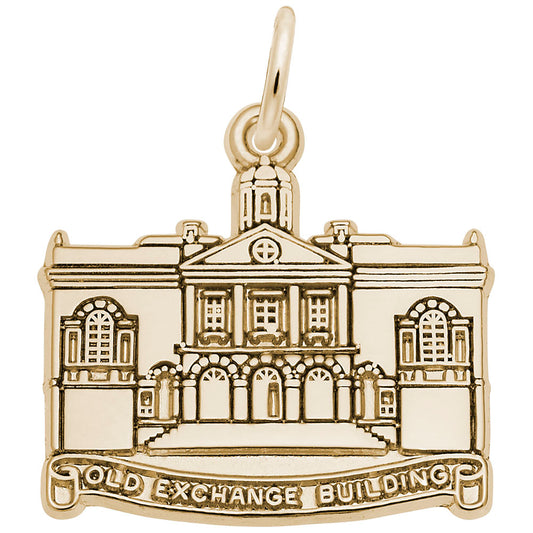 Old Exchange Building Charm - Historical Travel Souvenir Jewelry 3876