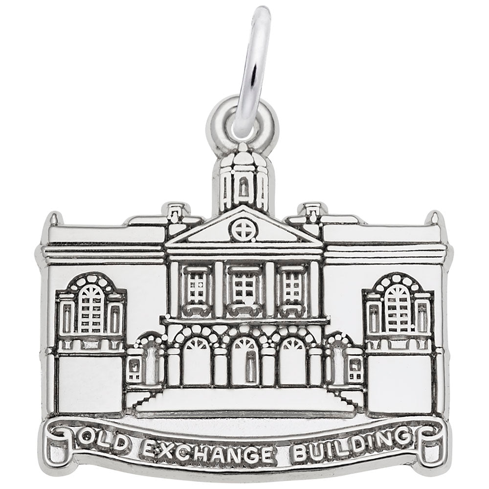 Old Exchange Building Charm - Historical Travel Souvenir Jewelry 3876