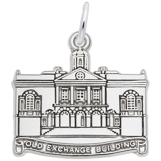 Old Exchange Building Charm - Historical Travel Souvenir Jewelry 3876