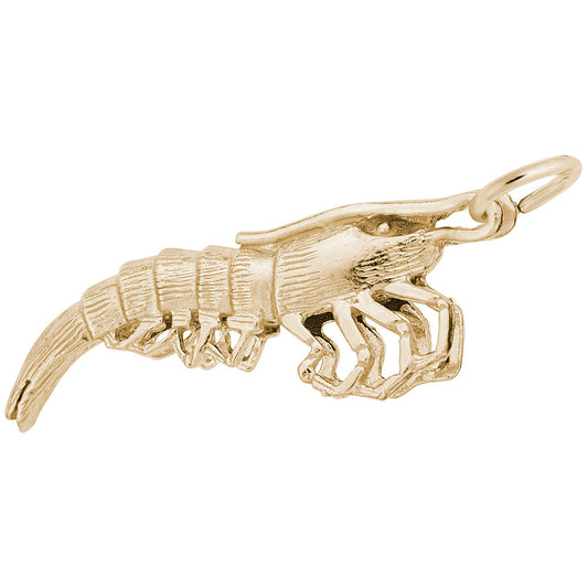 Delicate Shrimp Charm for Nautical Jewelry - Sea Life Collection 3878