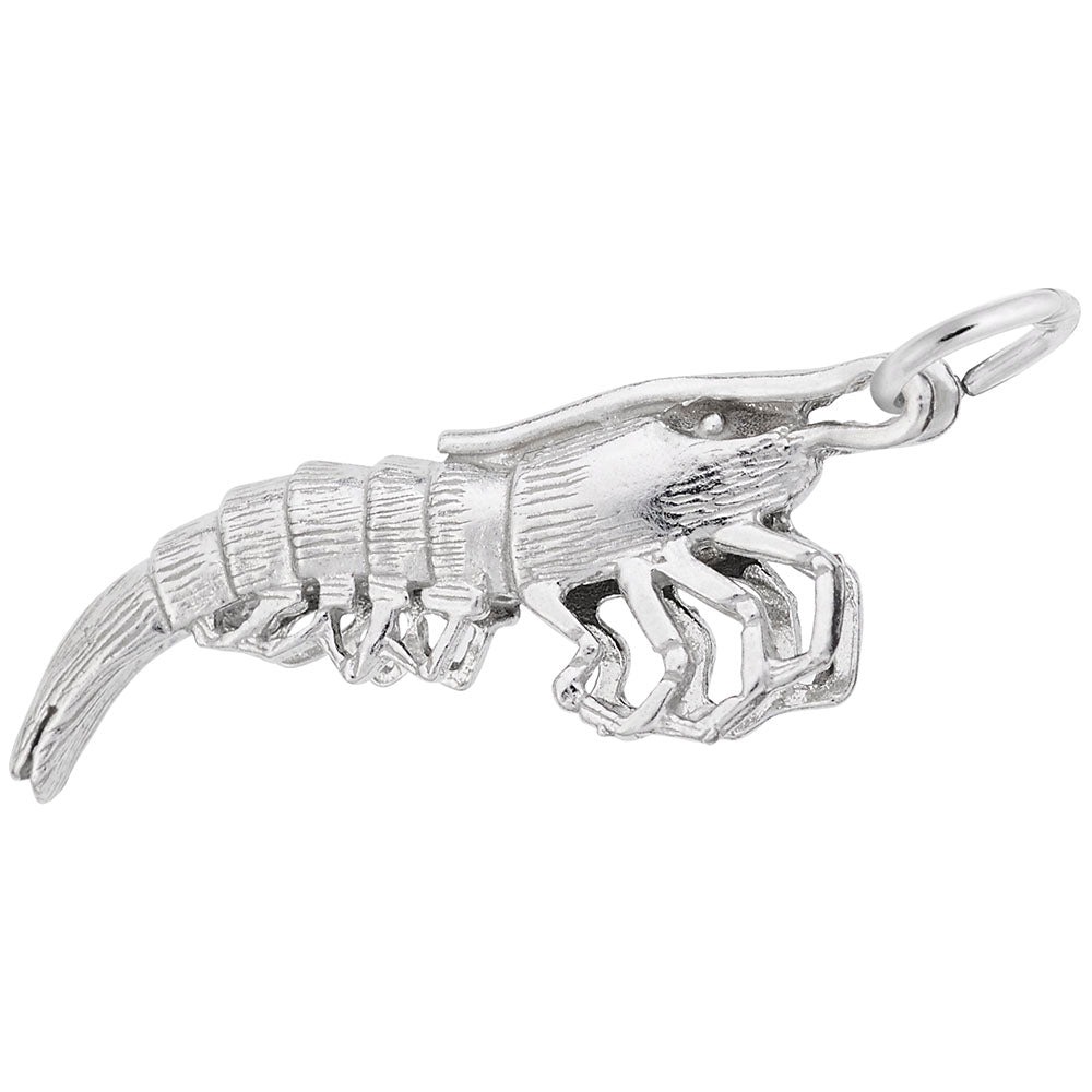 Delicate Shrimp Charm for Nautical Jewelry - Sea Life Collection 3878