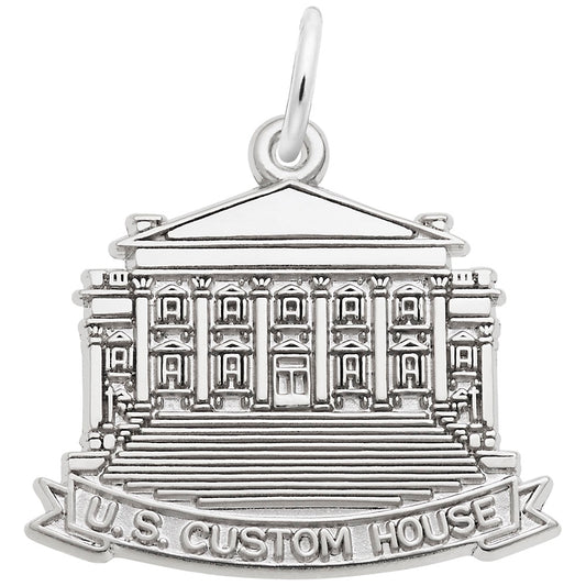 U.S. Custom House Charm - Historical Travel Jewelry Accessory 3880