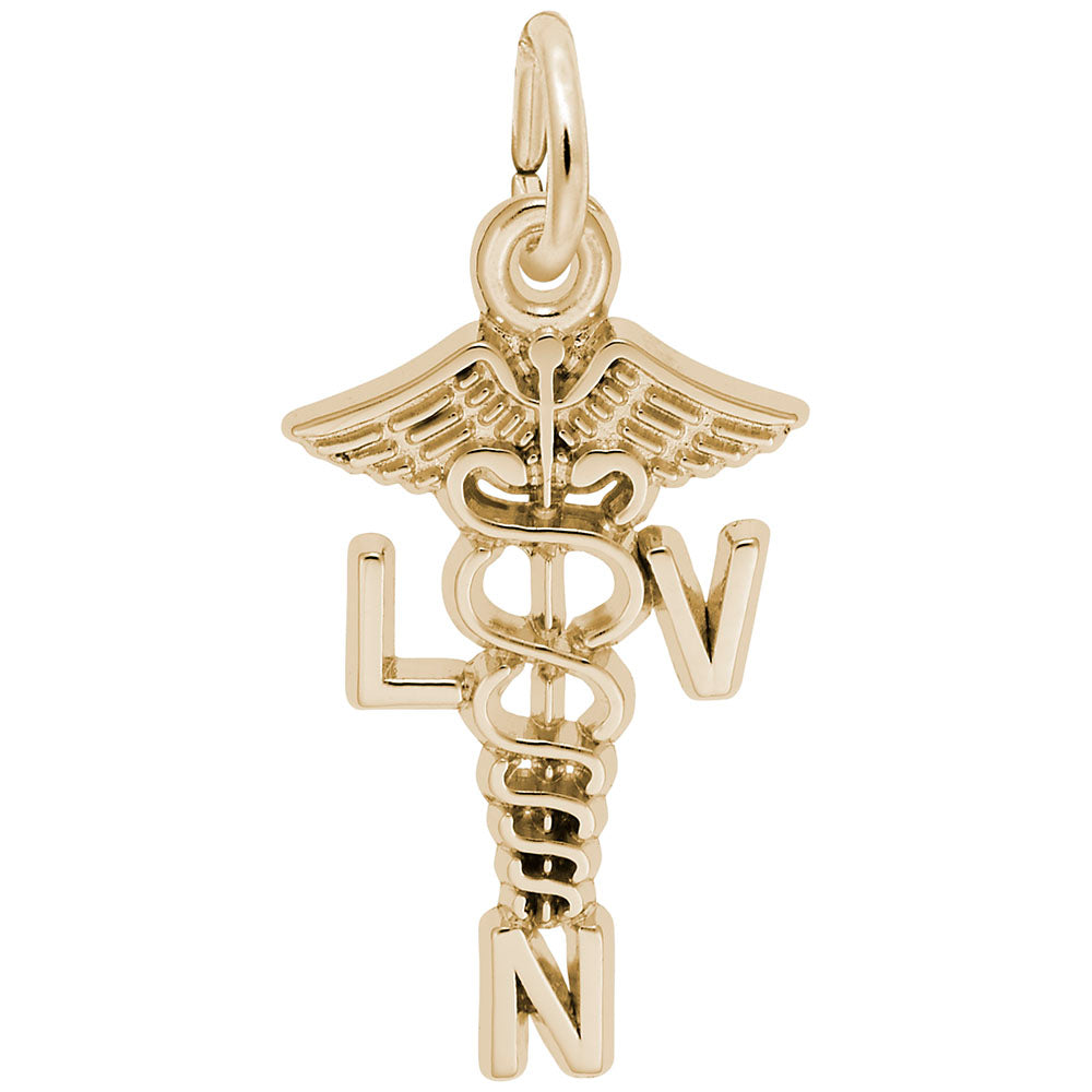 Licensed Vocational Nurse Caduceus Charm for Medical Professionals 3881