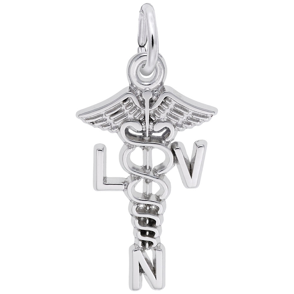 Licensed Vocational Nurse Caduceus Charm for Medical Professionals 3881
