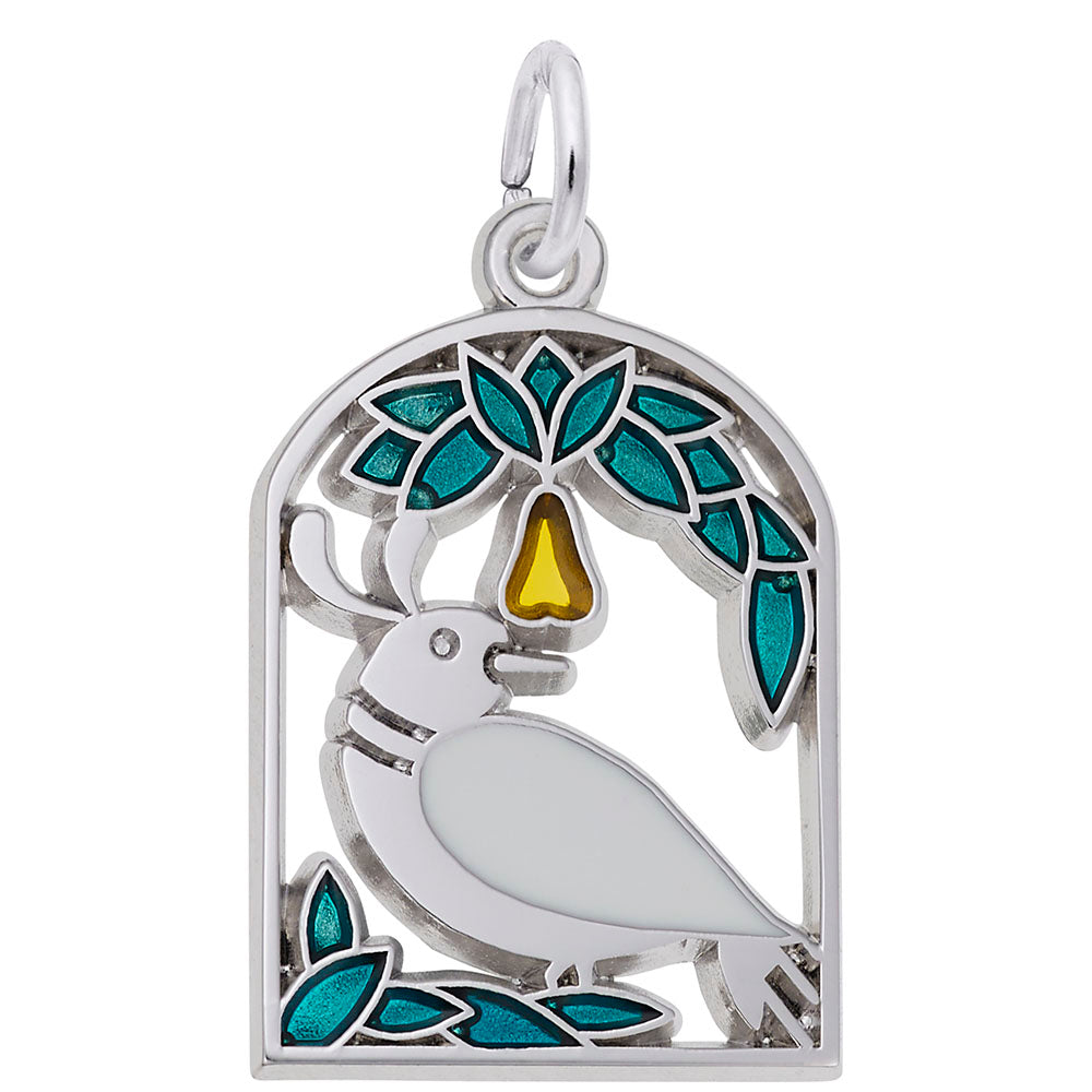 Charming Partridge in a Pear Tree Pendant for Animal Lovers 3901
