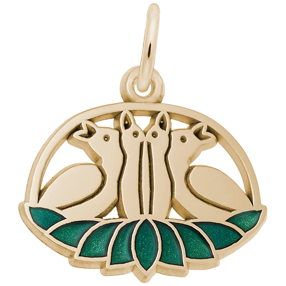 Four Calling Birds Charm - Elegant Animal Jewelry for Bird Lovers 3904