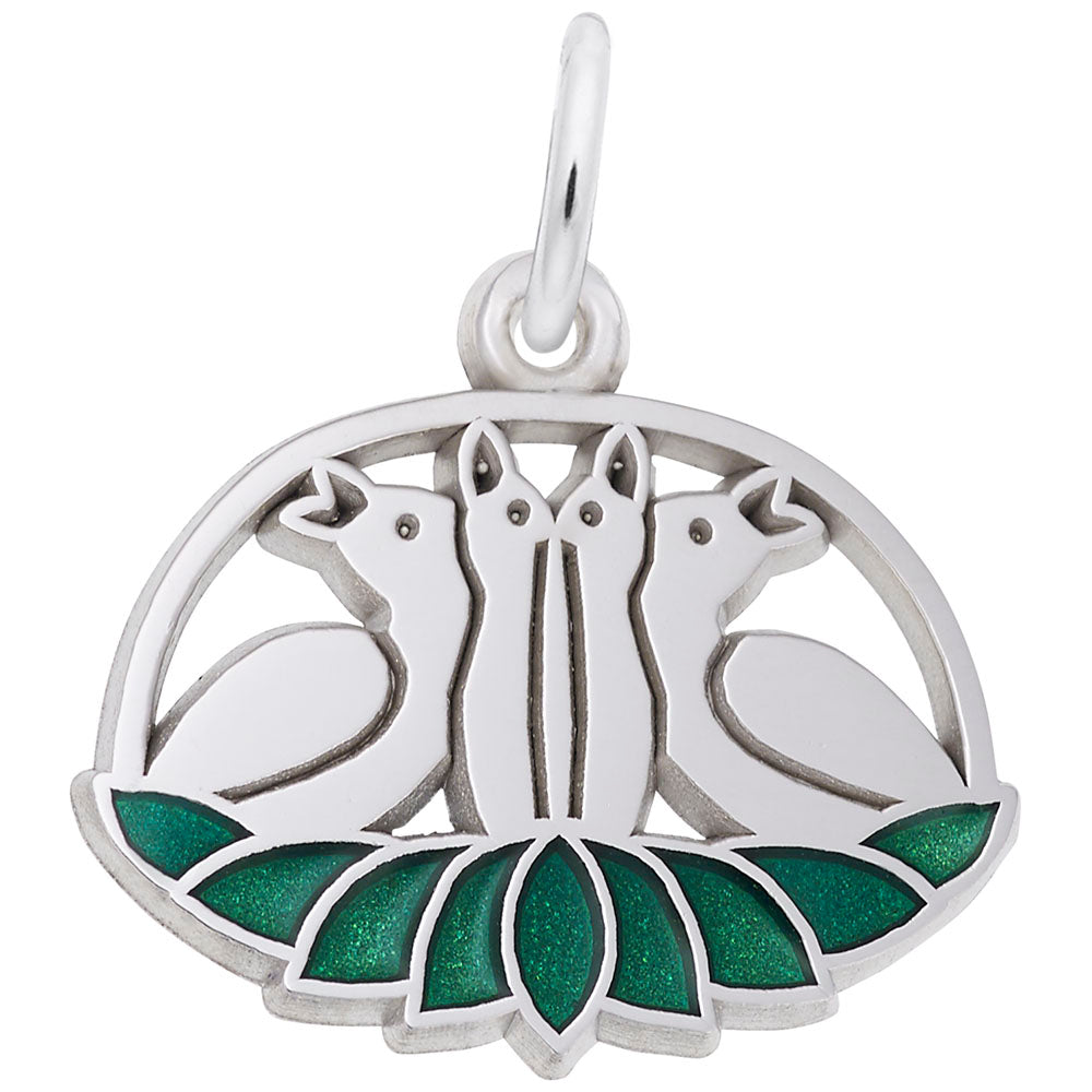 Four Calling Birds Charm - Elegant Animal Jewelry for Bird Lovers 3904