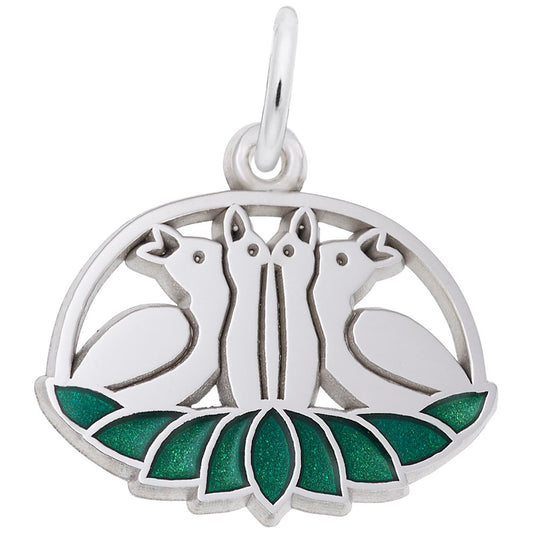 Four Calling Birds Charm - Elegant Animal Jewelry for Bird Lovers 3904