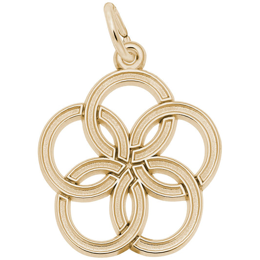 Five Golden Rings Charm for Christmas - Holiday Jewelry Gift 3905