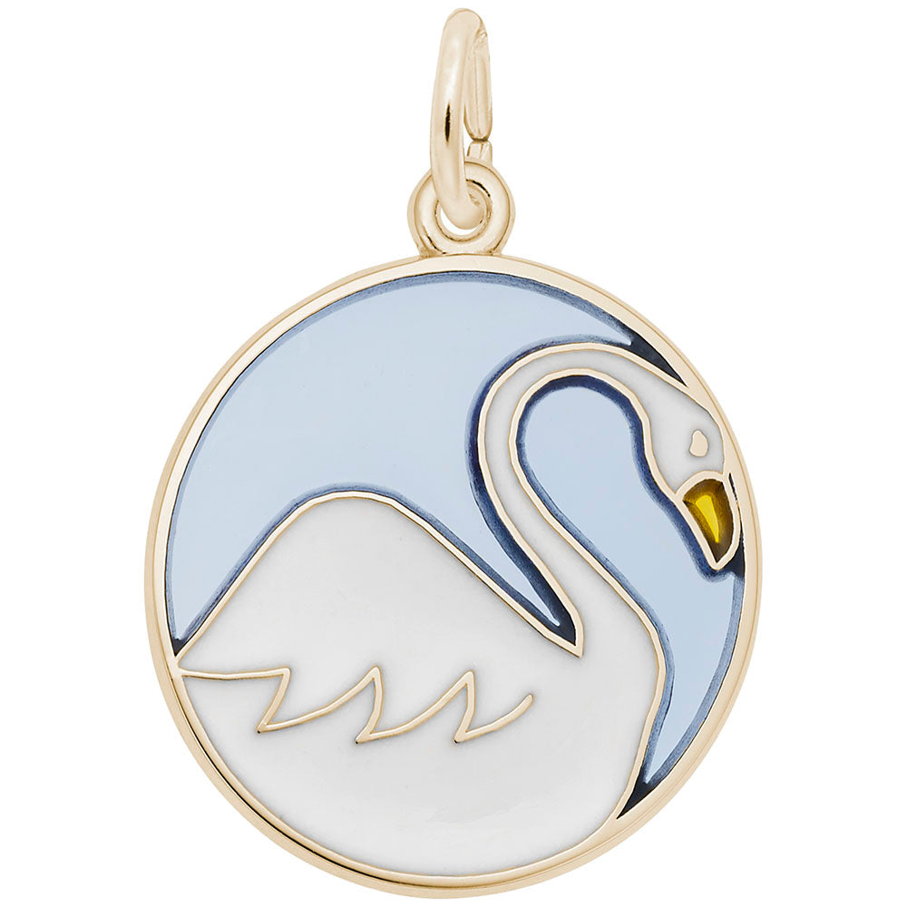 Seven Swans A-Swimming Charm for Bird Lovers - Elegant Jewelry 3907