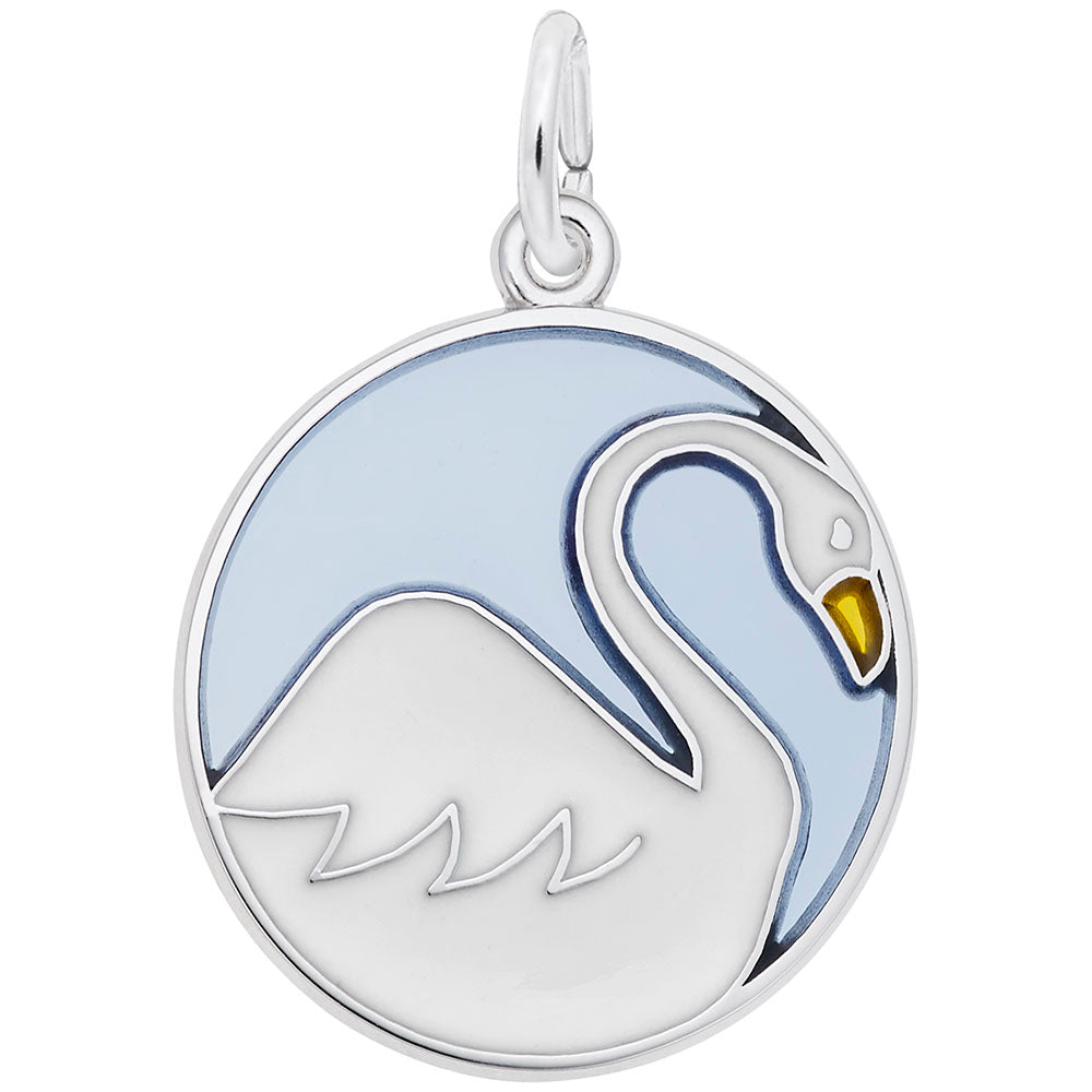 Seven Swans A-Swimming Charm for Bird Lovers - Elegant Jewelry 3907