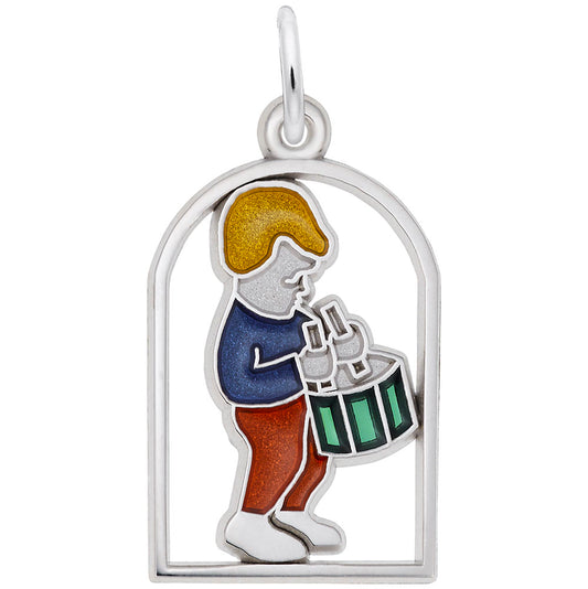 Twelve Drummers Drumming Charm - Musical Holiday Jewelry Gift 3912