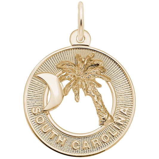 South Carolina Palmetto Ring Charm - Travel Souvenir Jewelry 3914