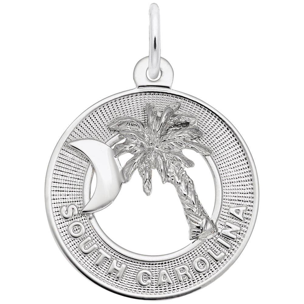 South Carolina Palmetto Ring Charm - Travel Souvenir Jewelry 3914