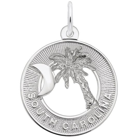 South Carolina Palmetto Ring Charm - Travel Souvenir Jewelry 3914