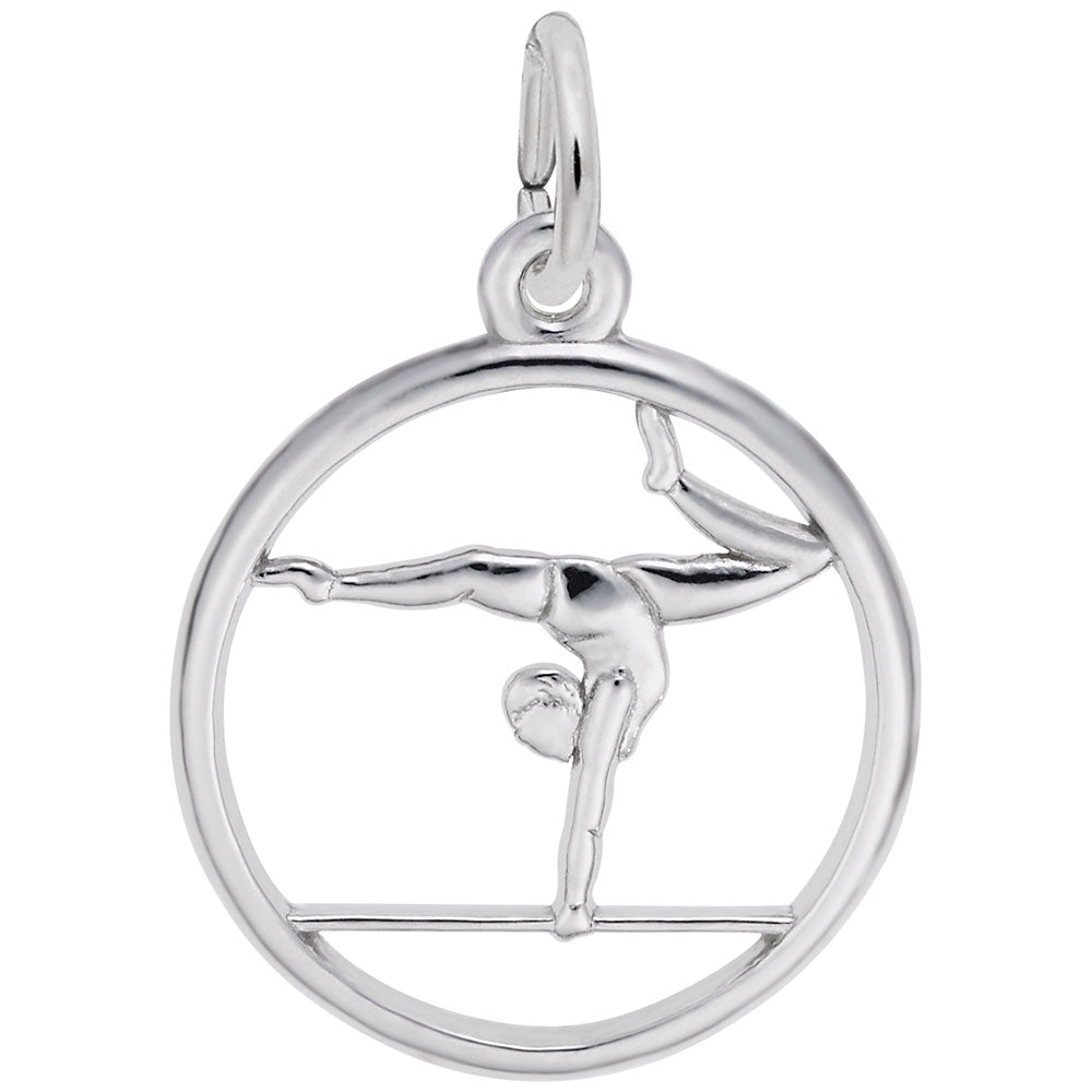 Gymnast on Balance Beam Charm - Perfect for Sports Jewelry Lovers 3959