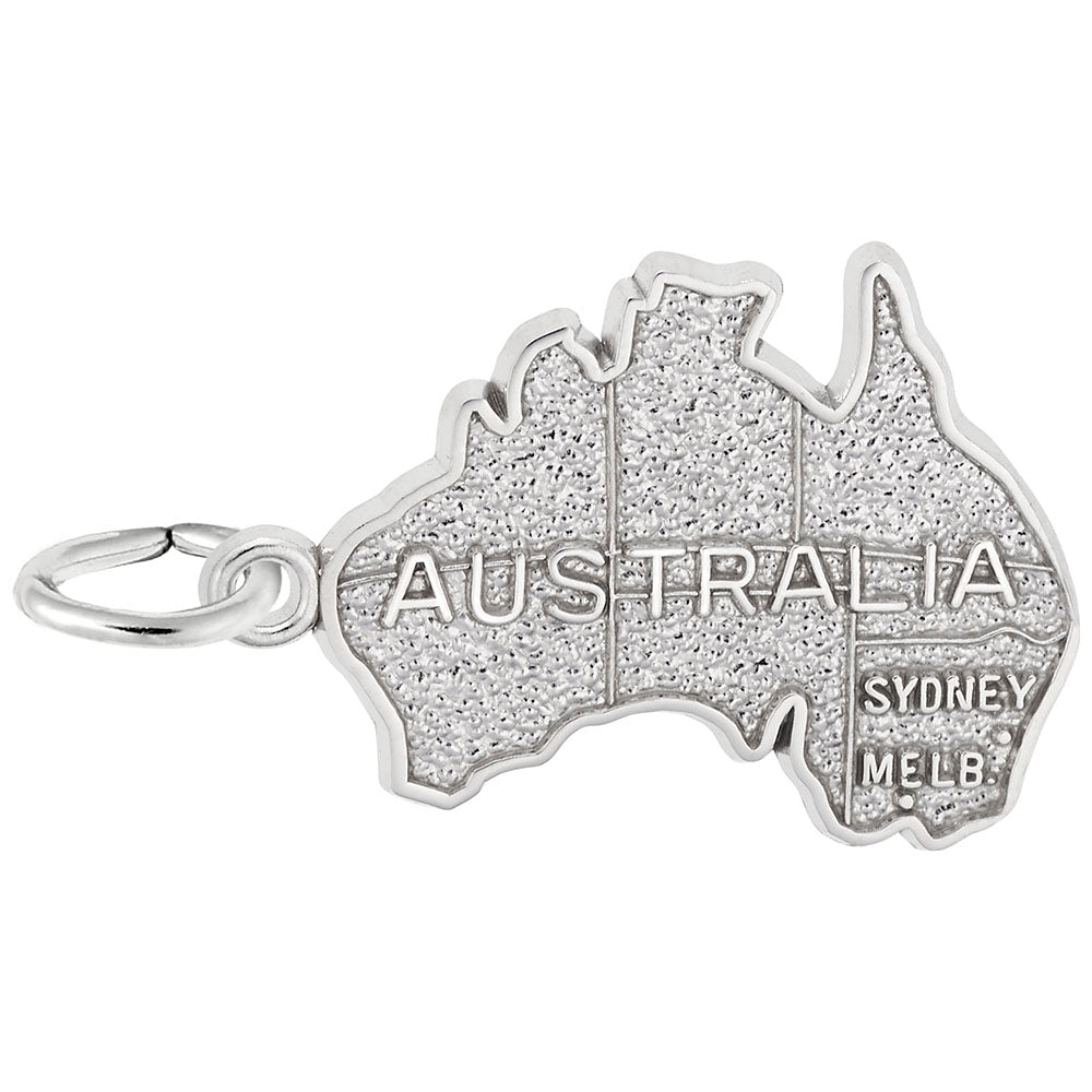 Australia Map Charm - Travel Souvenir Jewelry for Adventurers 4062