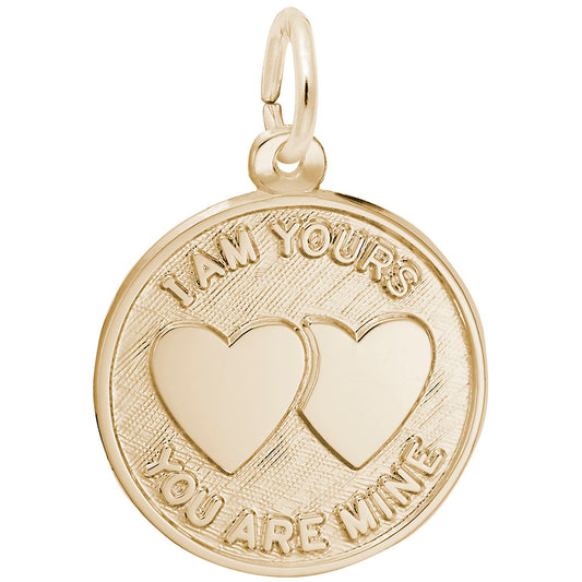 I Am Yours Disc Charm - Personalized Silver Jewelry Keepsake 4072