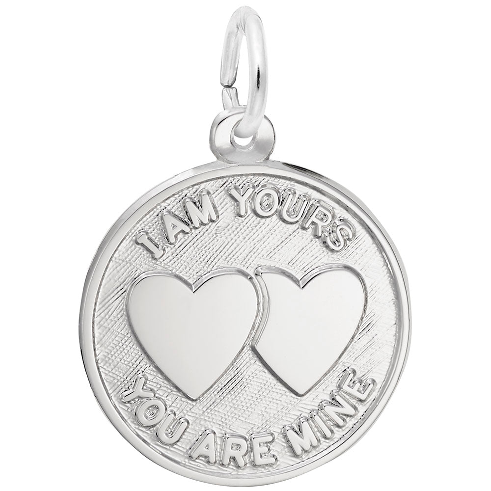 I Am Yours Disc Charm - Personalized Silver Jewelry Keepsake 4072