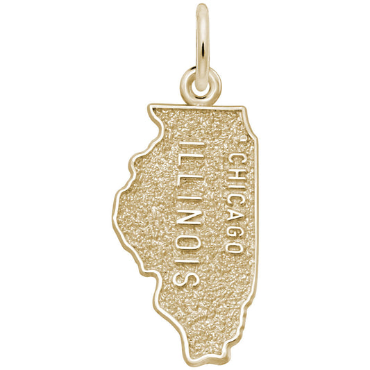 Chicago Illinois Map Charm - Travel Souvenir Jewelry Keepsake 4160