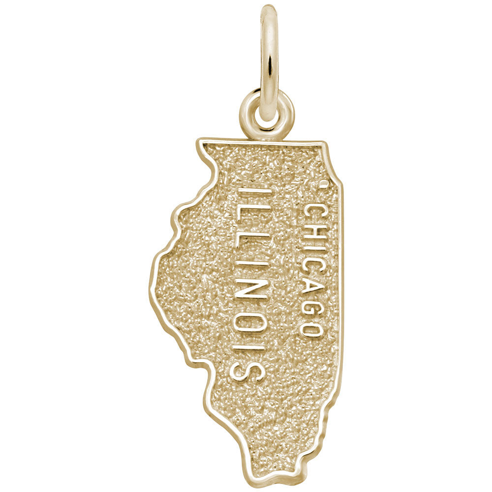 Chicago Illinois Map Charm - Travel Souvenir Jewelry Keepsake 4160