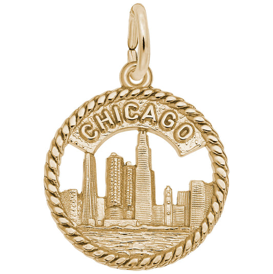 Chicago Skyline Charm - Travel Souvenir Jewelry for Adventurers 4168