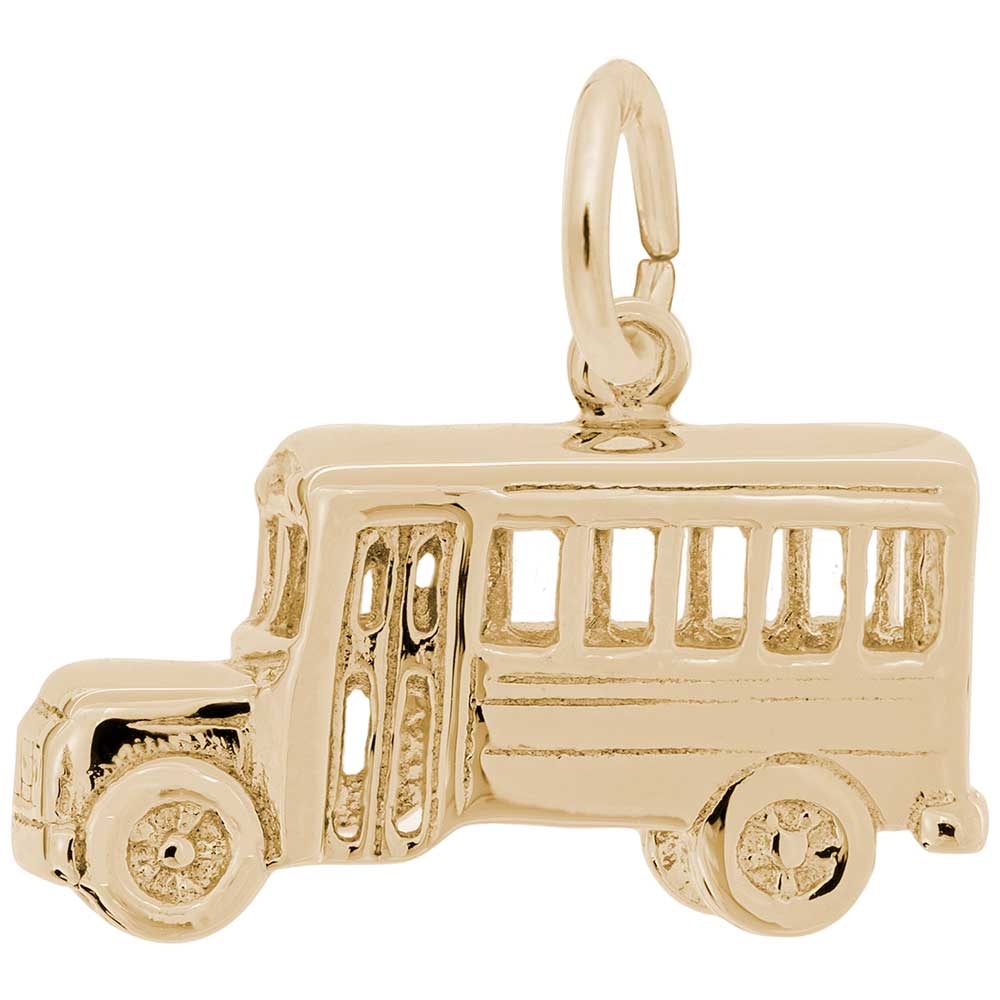 Mini School Bus Charm - Perfect for Transportation Jewelry Lovers 4170
