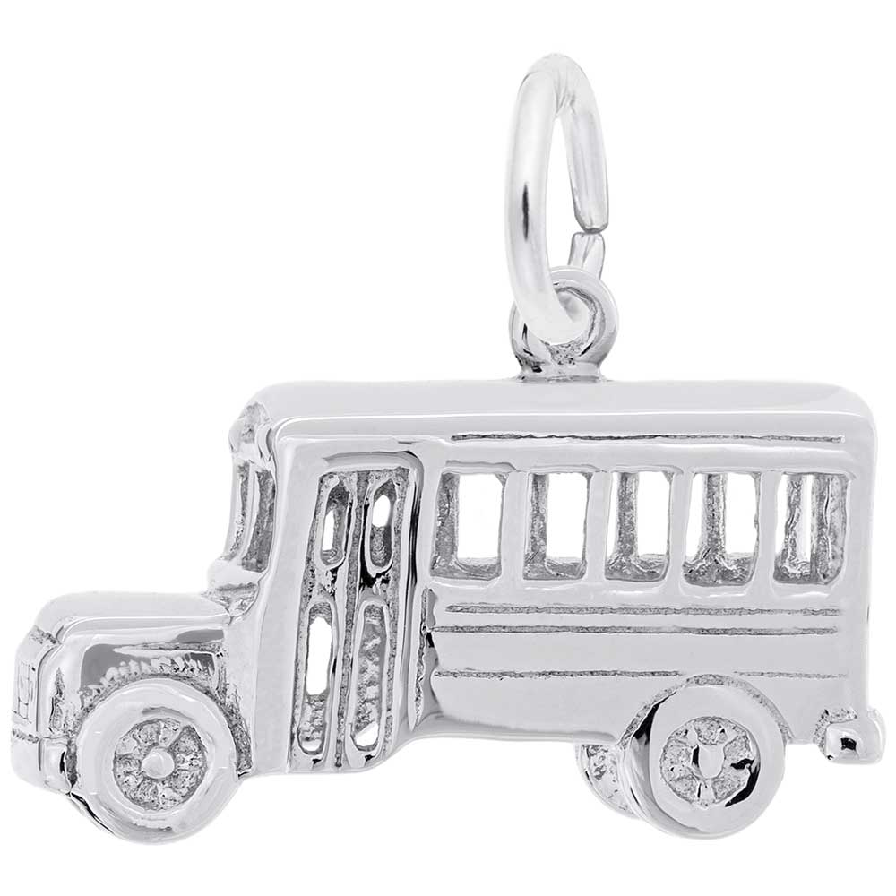 Mini School Bus Charm - Perfect for Transportation Jewelry Lovers 4170