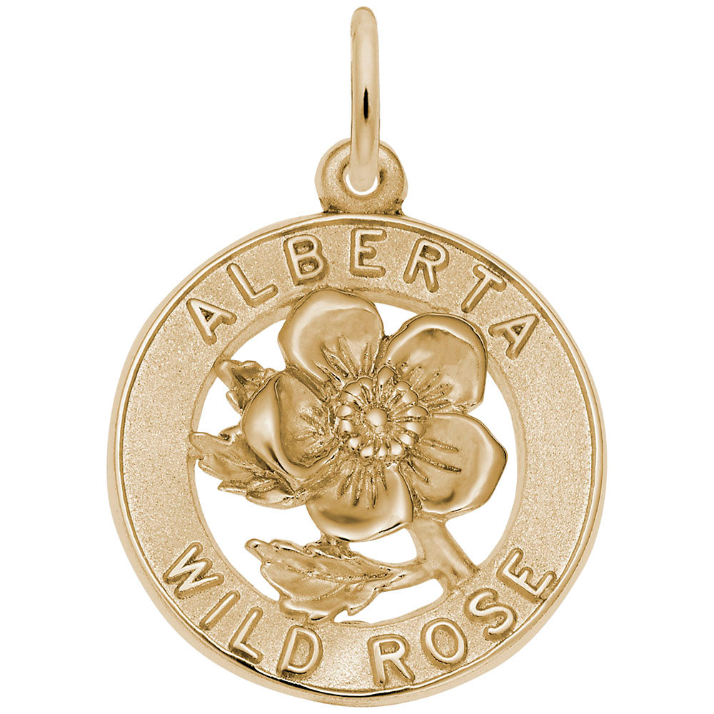 Alberta Wild Rose Charm - Travel Souvenir Jewelry for Nature Lovers 4203