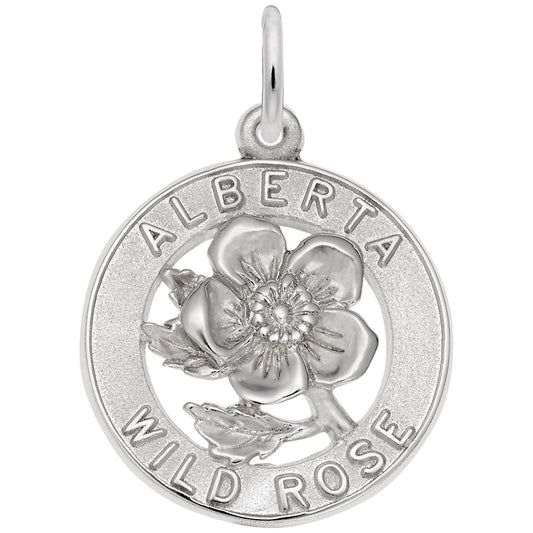 Alberta Wild Rose Charm - Travel Souvenir Jewelry for Nature Lovers 4203