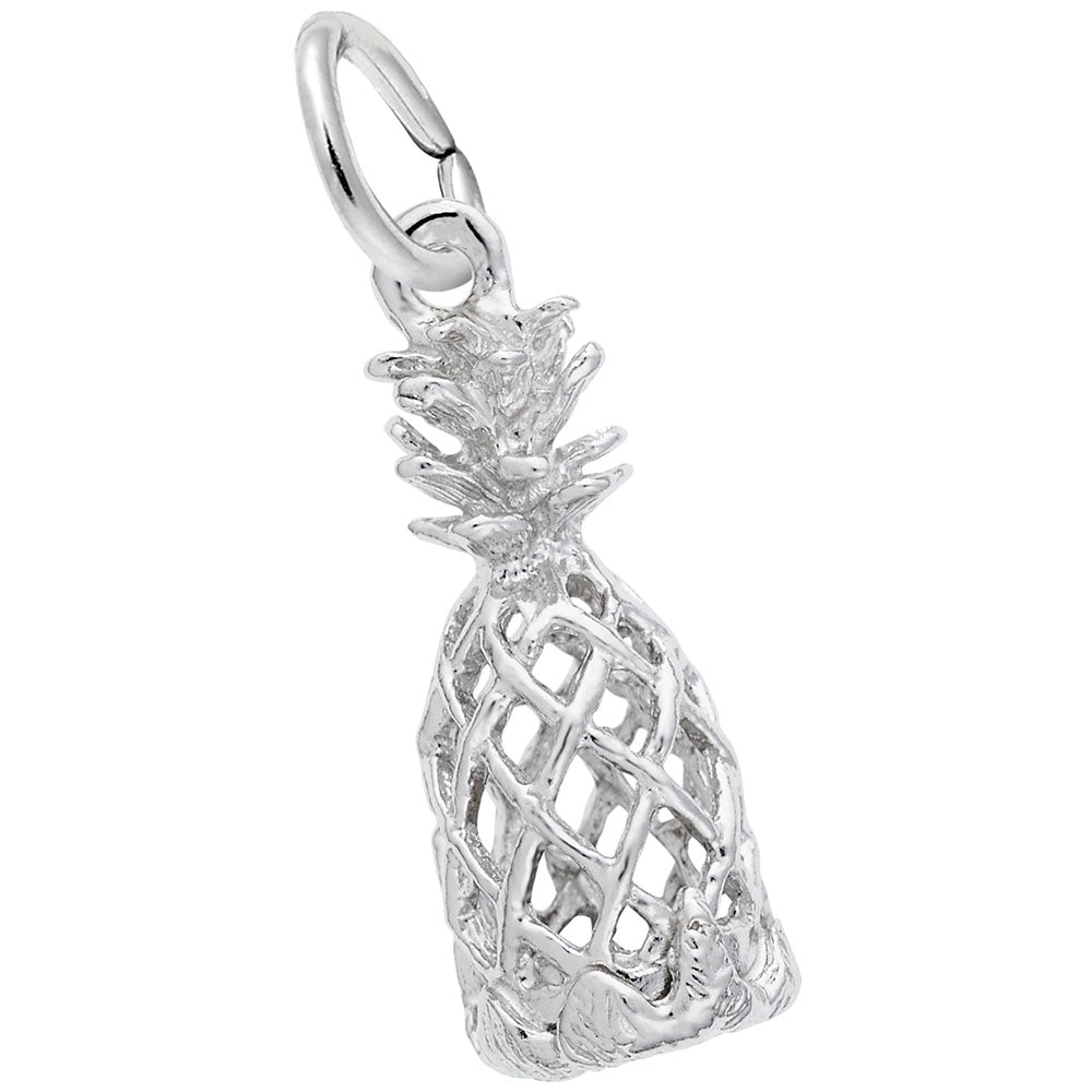 Hollow Pineapple Charm - Tropical Travel Jewelry for Hawaii Lovers 4212