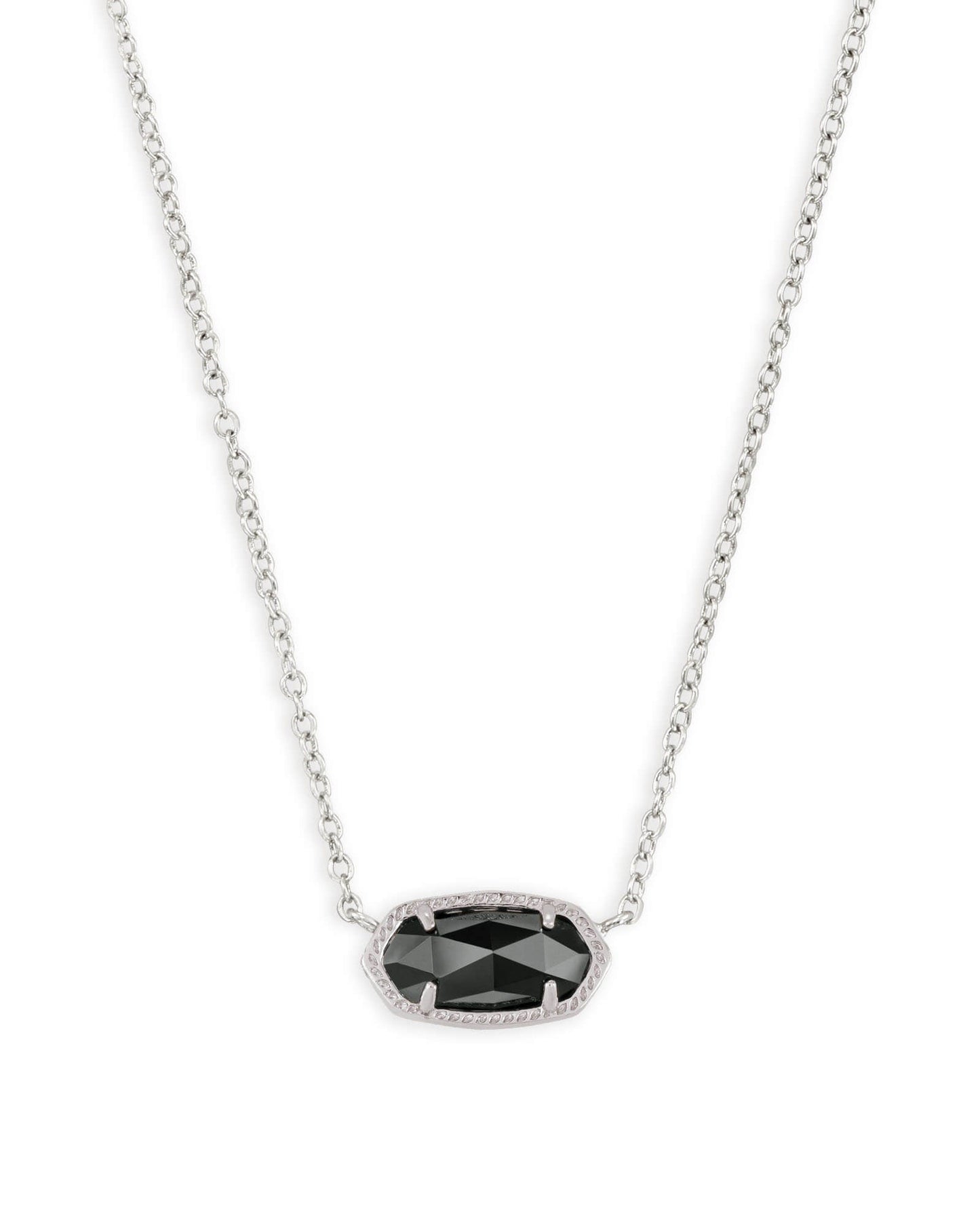 ELISA SHORT PENDANT NECKLACE RHODIUM BLACK